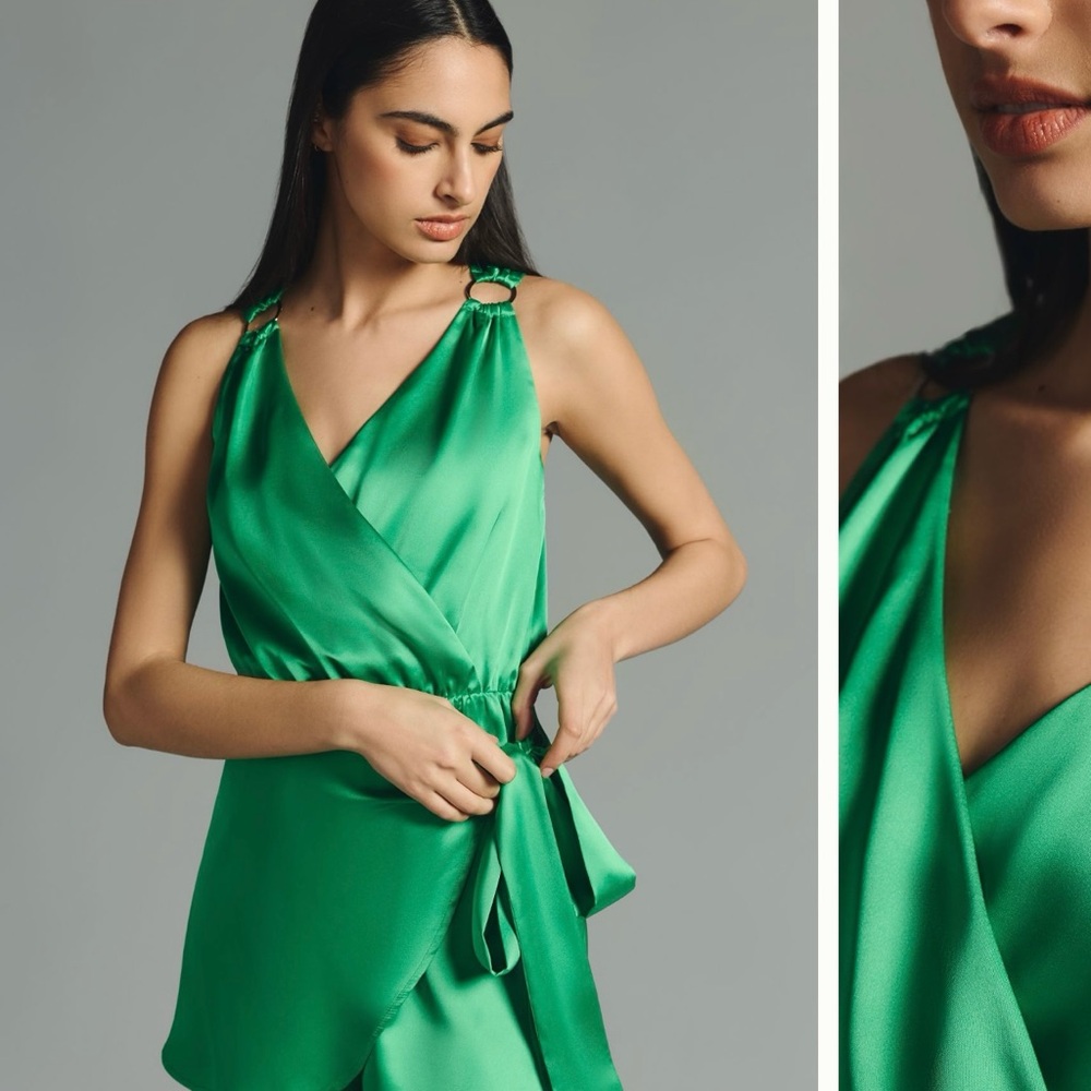 Anthropologie - If By Sea, Kelly Green Romper XS